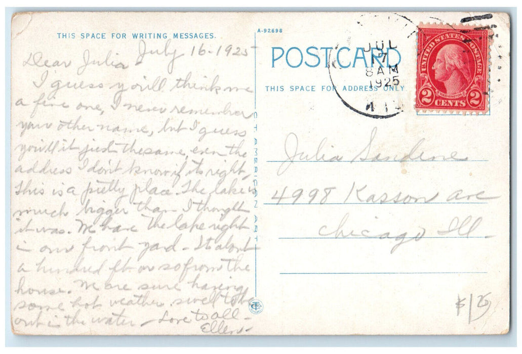 1925 Temple Gate Sand Island Apostle Islands Wisconsin WI Posted Postcard