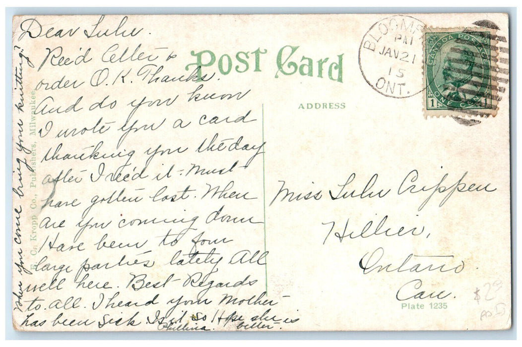 1915 First Methodist Episcopal Church Antigo Wisconsin WI Antique Postcard