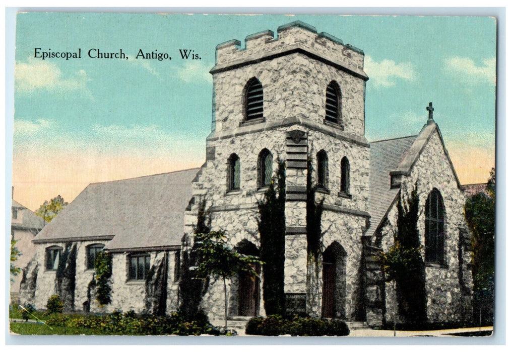 c1910 Episcopal Church Antigo Wisconsin WI Antique Unposted Postcard