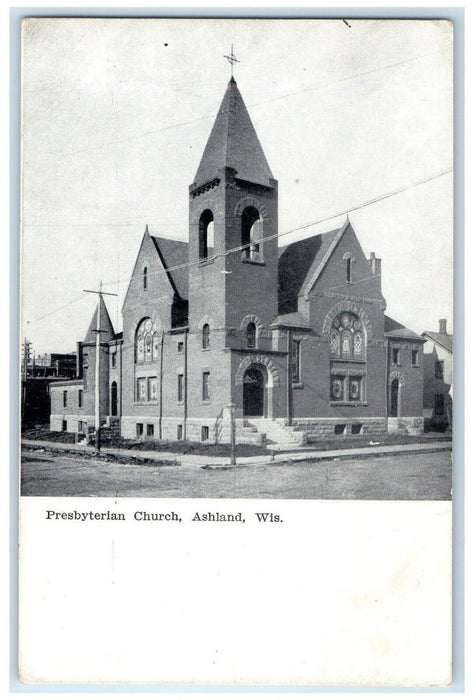 c1910 Presbyterian Church Chapel Exterior Ashland Wisconsin WI Vintage Postcard