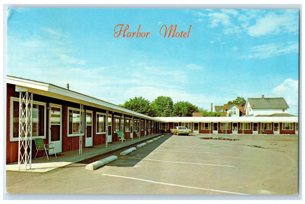 c1960 Harbor Motel Lake Superior Circle Route Ashland Wisconsin Vintage Postcard