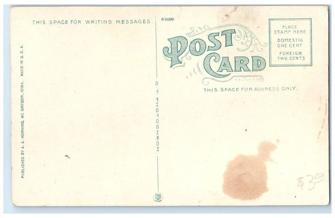 Rafting On Mississippi Passing Through Pontoon Bridge North McGregor IA Postcard