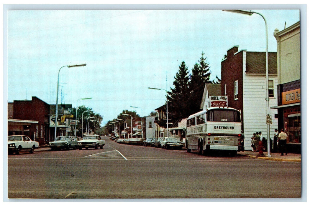 c1950's Main Street Abbotsford Wisconsin WI Unposted Antique Postcard