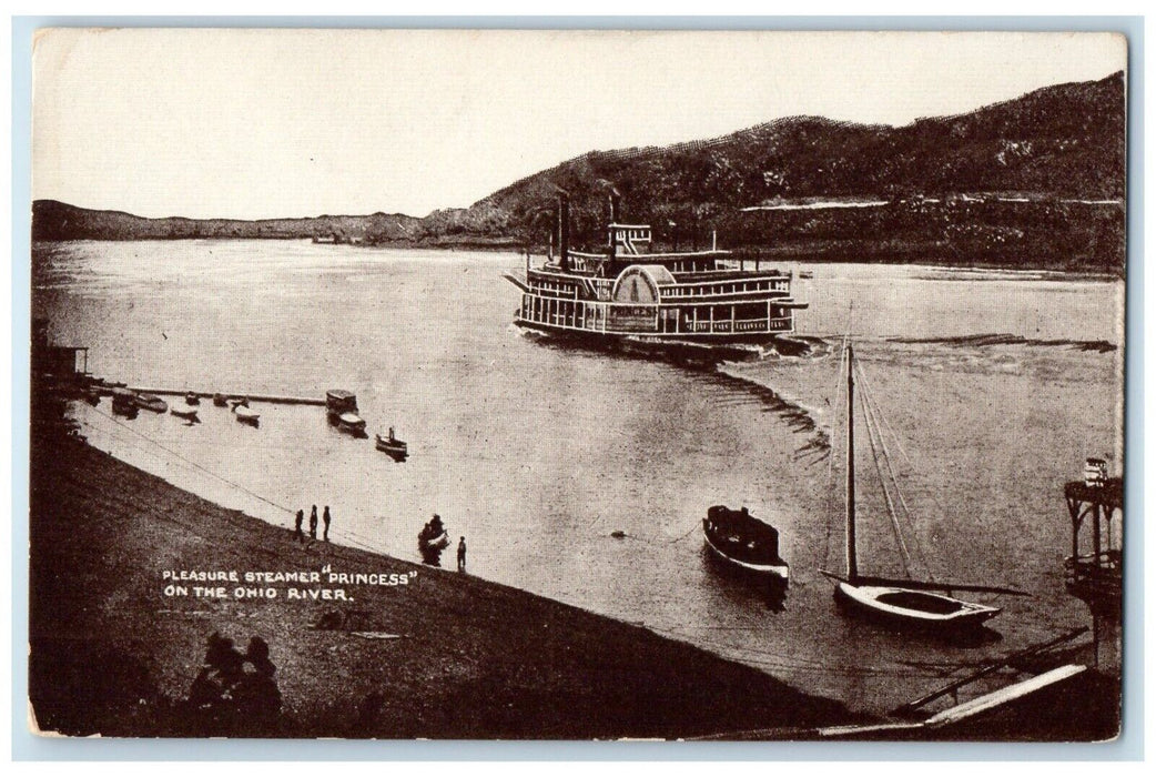 c1910's Pleasure Steamer Princess On The Ohio River Cincinnati OH Postcard