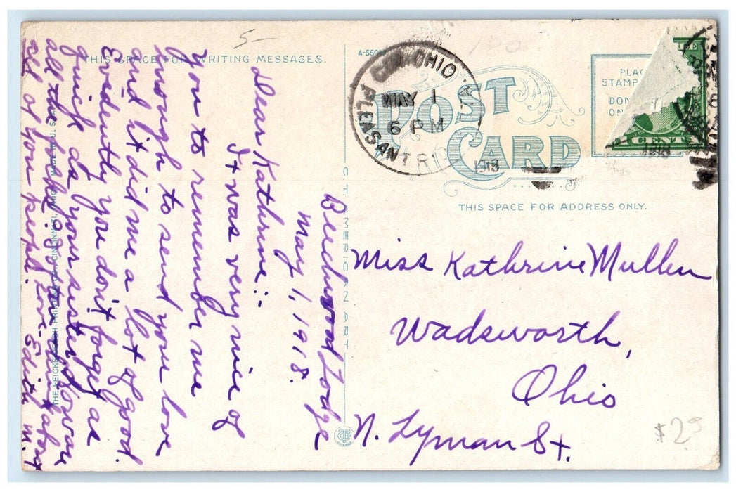 1918 Public Landing Steamer Ship Bridge Scene Cincinnati Ohio OH Posted Postcard