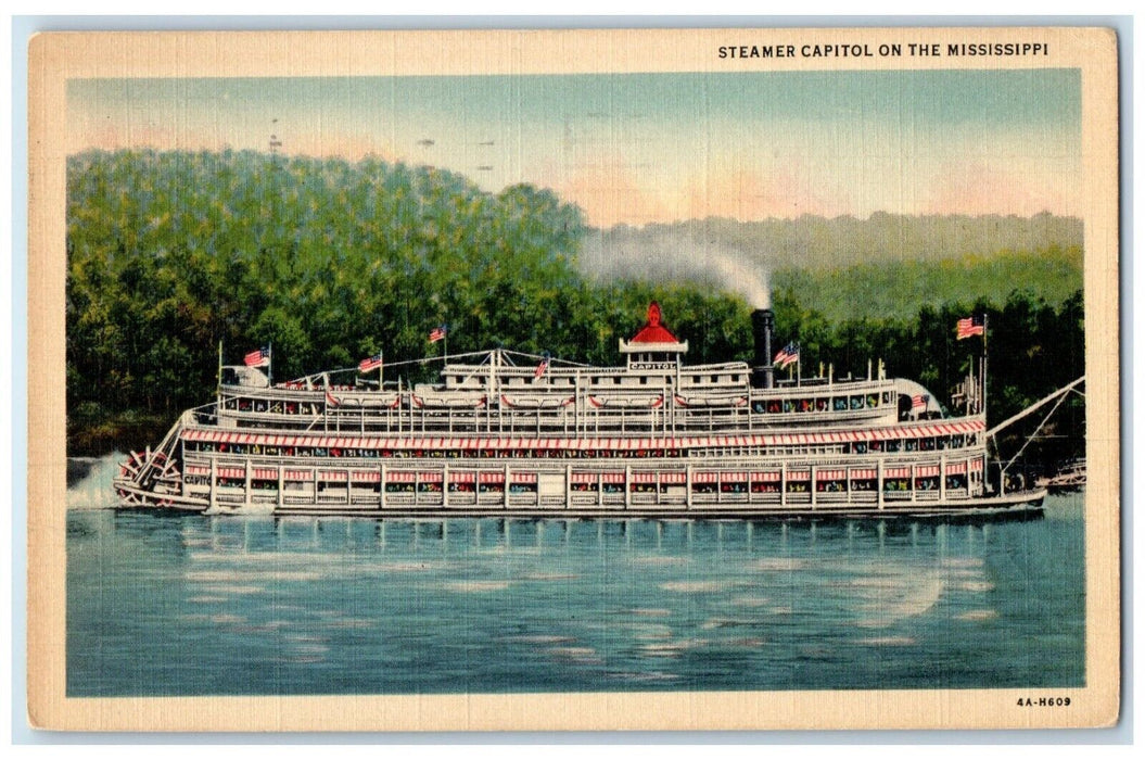 1938 Steamer Capitol On The Mississippi MS, La Crosse WI Posted Vintage Postcard