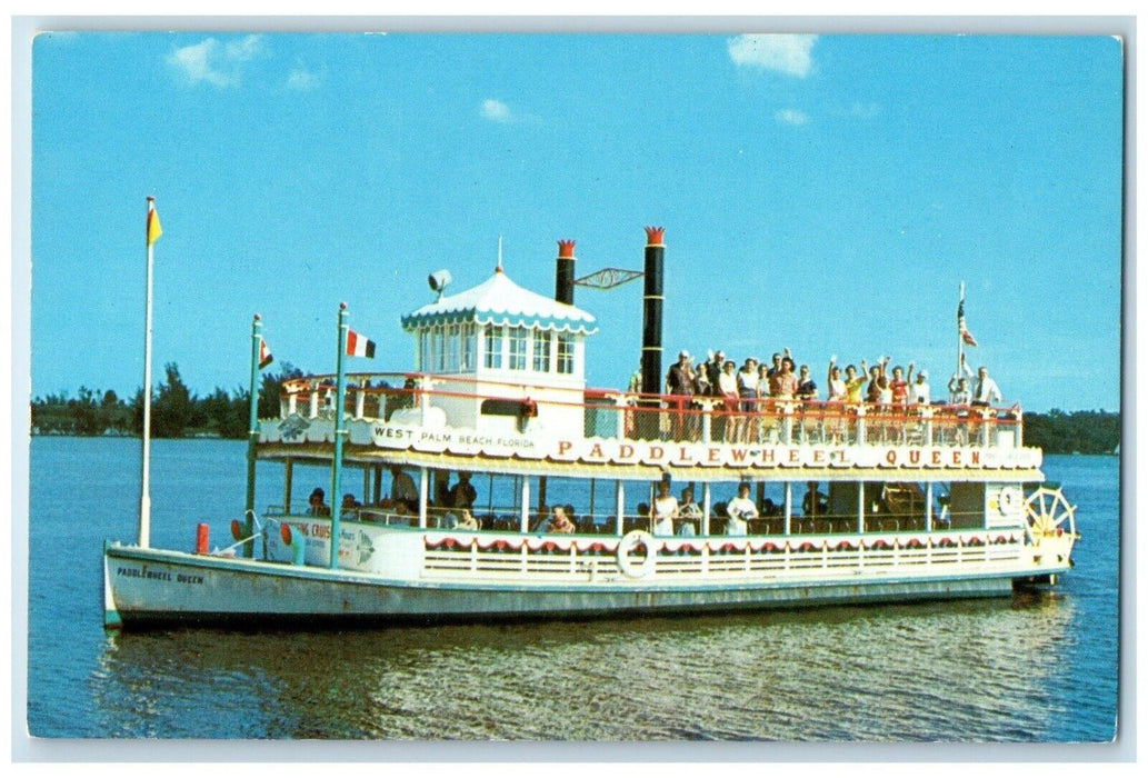 c1960's The Paddlewheel Queen Sightseeing Boat West Palm Beach FL Postcard