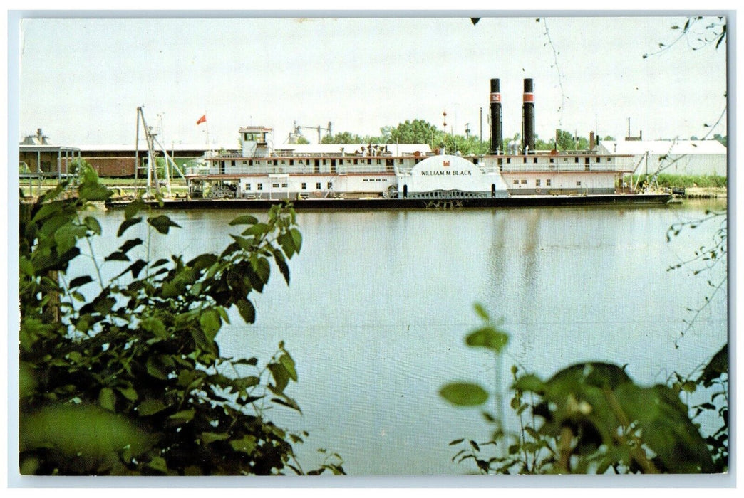 c1950's Sidewheeler William M. Black Steamer Ship Dubuque Iowa IA Postcard