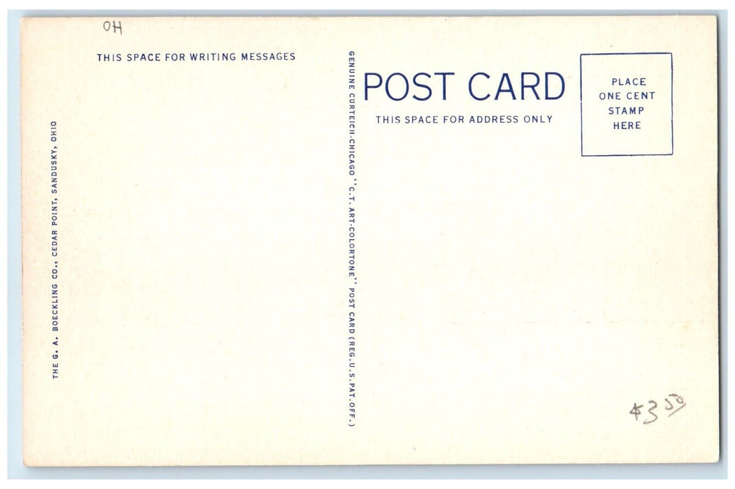 c1930's Steamer Ship GA Boeckling Cedar Point Route Ohio OH Vintage Postcard