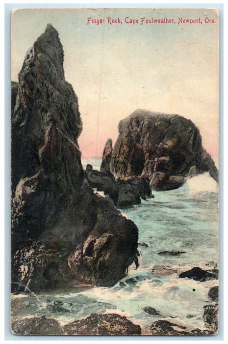 c1910 Finger Rock Cape Foulweather Newport Oregon OR Unposted Postcard