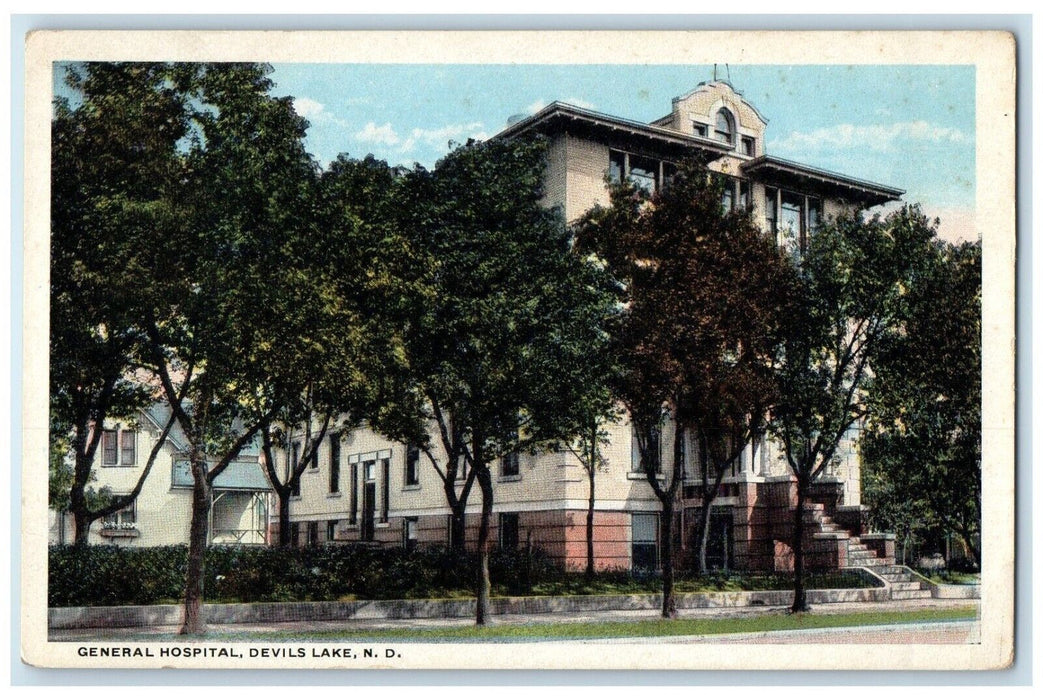 c1910's General Hospital Building Devils Lake North Dakota ND Antique Postcard