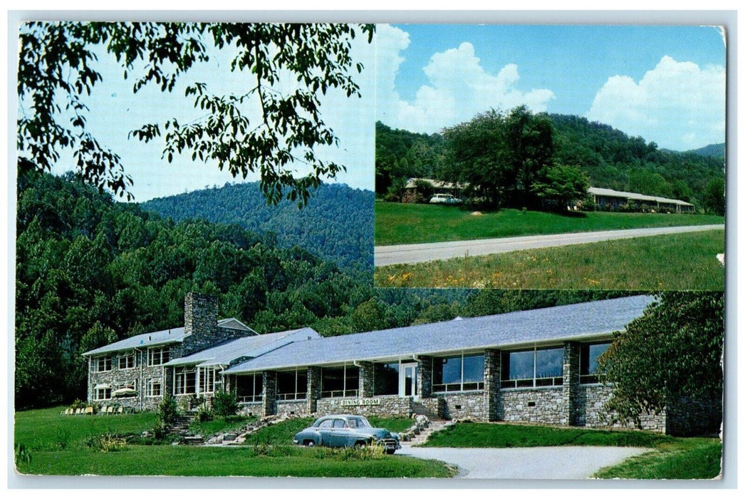 1960 Boundary Tree Dining Room Cherokee North Carolina NC Dual View Postcard