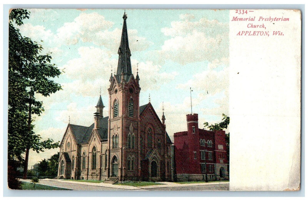 c1910 Memorial Presbyterian Church Chapel Exterior Appleton Wisconsin Postcard