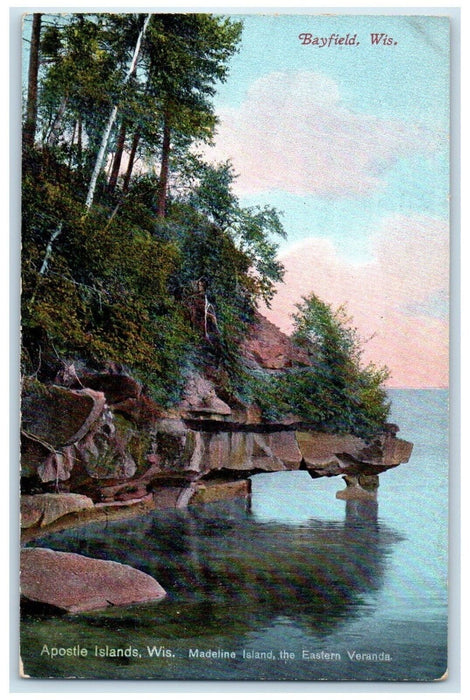 c1910 Madeline Island Eastern Verandia River Apostle Islands Wisconsin Postcard