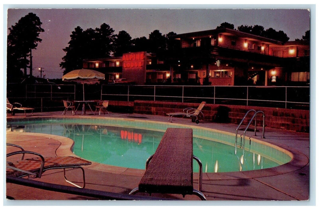 c1950's Quality Courts Motel And Swimming Pool Alpine Macon Georgia GA Postcard