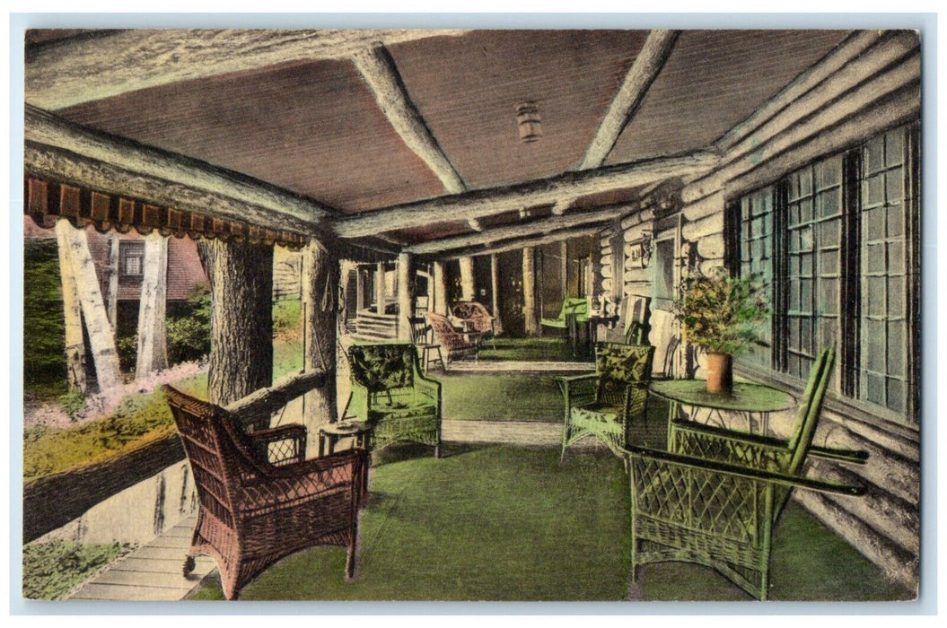 1940 Exterior Allenwood Inn Burlington Vermont VA Unposted Hand-Colored Postcard