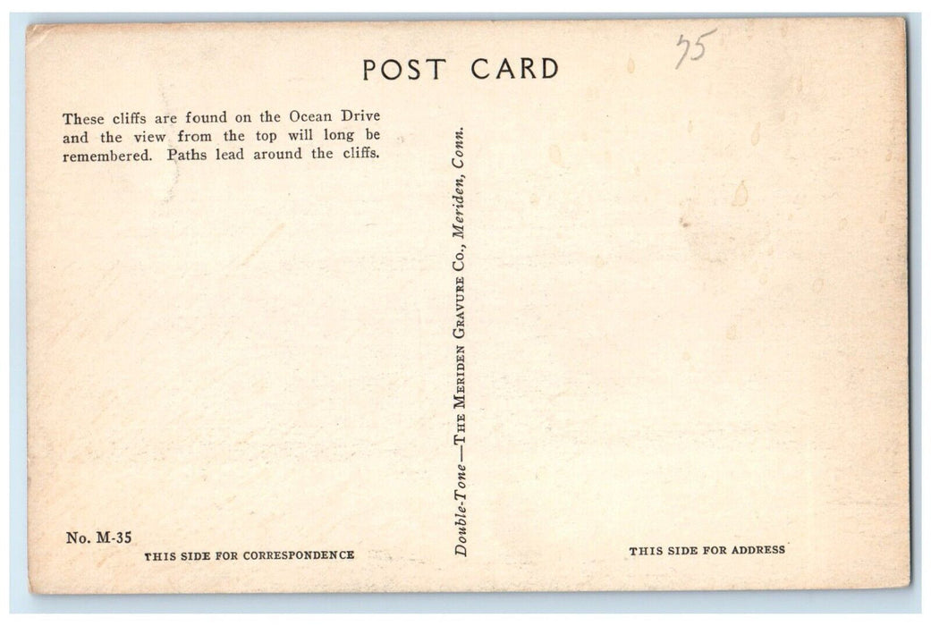 1940 Otter Cliffs Ocean Drive Arcadia National Park Bar Harbor Maine ME Postcard