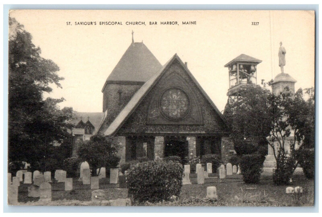 c1940 St. Saviour's Episcopal Church Exterior Building Bar Harbor Maine Postcard