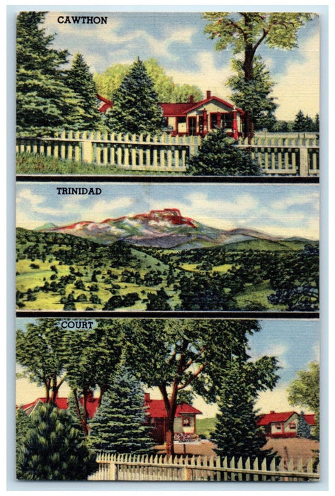 c1950's Cawthon Trinidad Court Trinidad Colorado CO Multiview Postcard