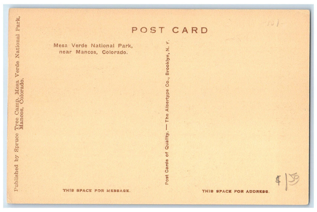 c1940's Sun Temple and Cliff Palace Mesa Verde National Park Mancos CO Postcard