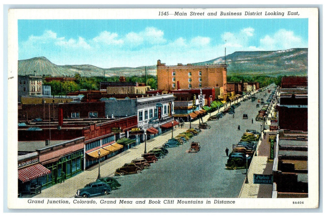 1946 Main Street Business District Grand Junction Colorado CO Postcard