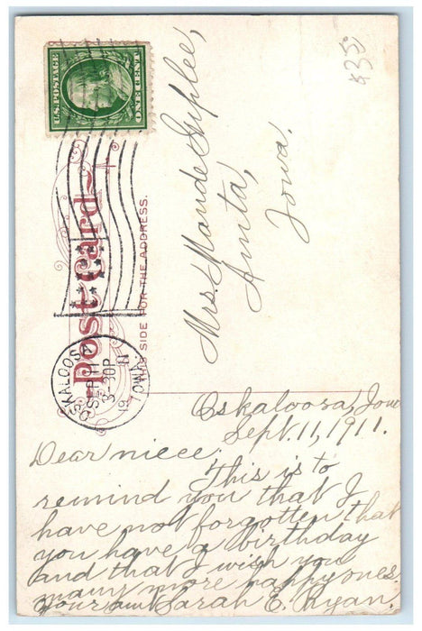 1911 Baldauf Rosenblatt Building Scene Street Oskaloosa Iowa IA Antique Postcard