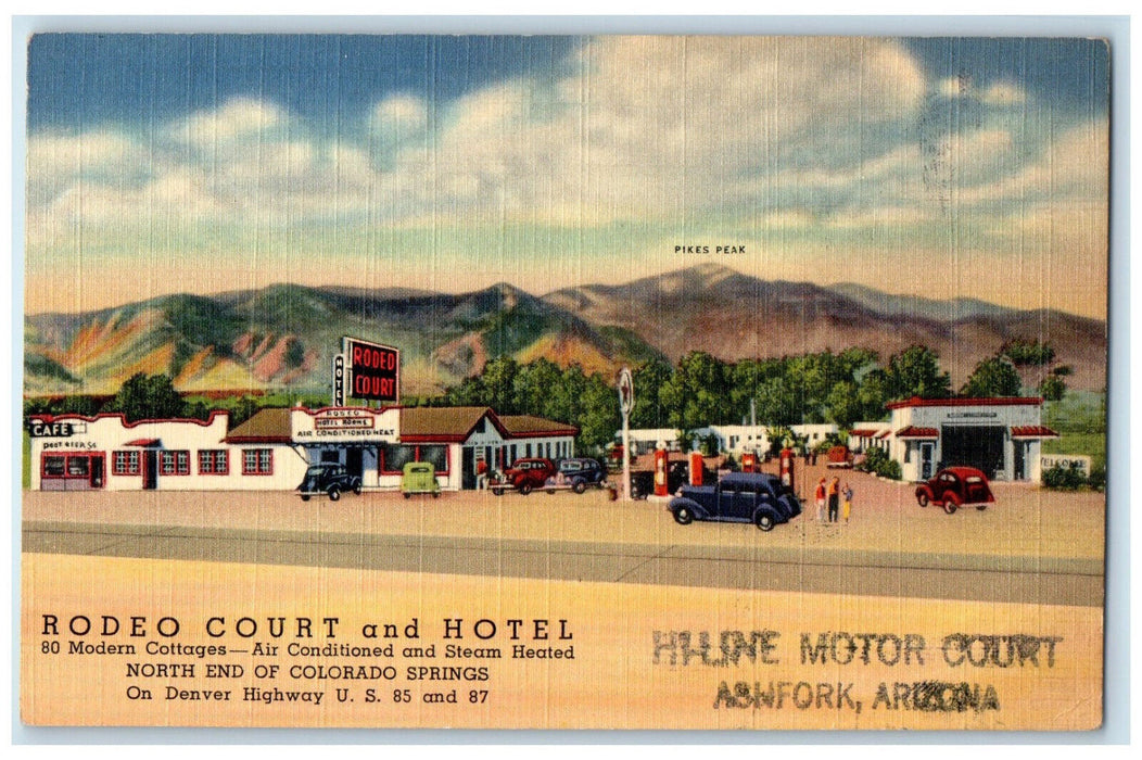 c1940's The Rodeo Court and Hotel Colorado Springs Colorado CO Postcard