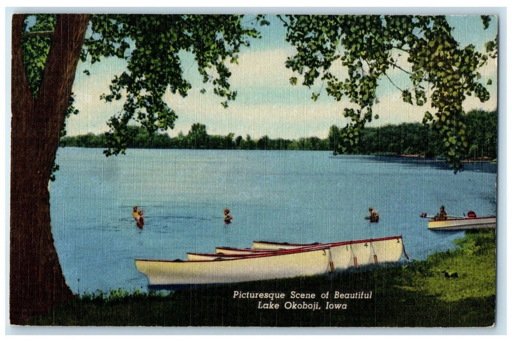 c1940's Picturesque Scene Of Beautiful Lake Okoboji Iowa IA Vintage Postcard