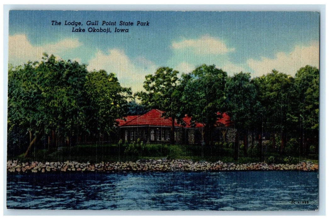 c1940's The Lodge Gull Point State Park Lake Okoboji Iowa IA Vintage Postcard