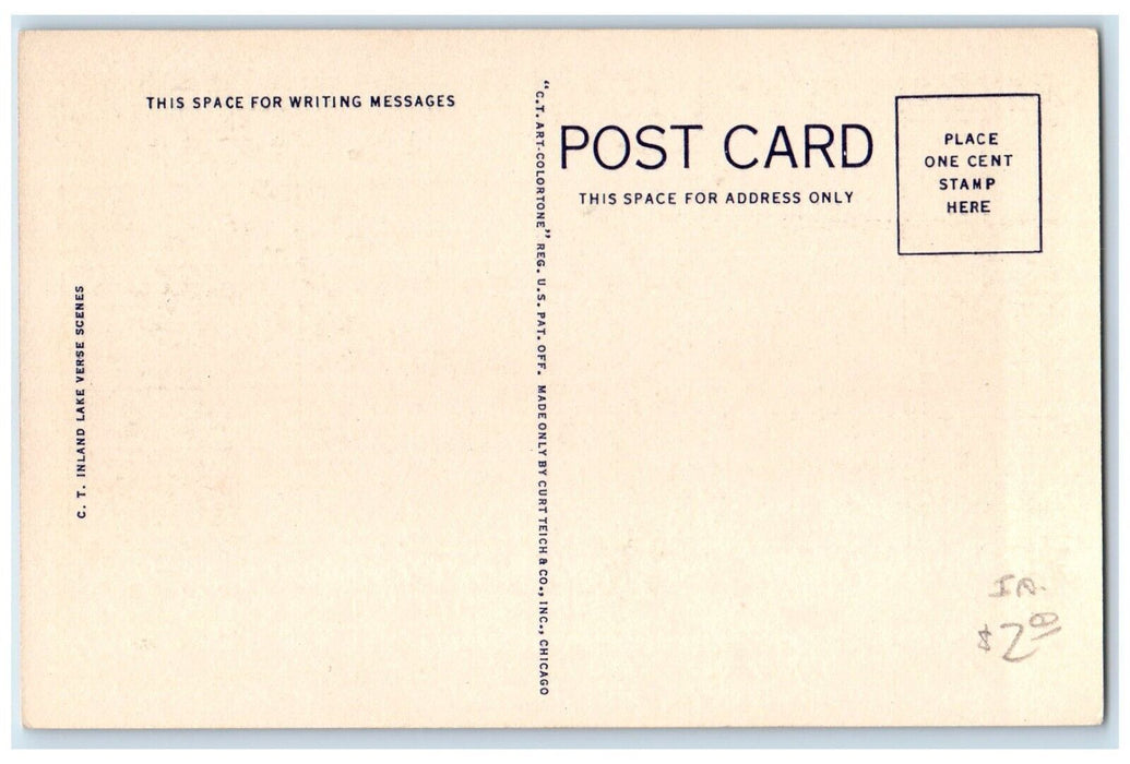 c1930's Sheltered Shoreline From Arnolds Park Iowa On Lake Okoboji IA Postcard