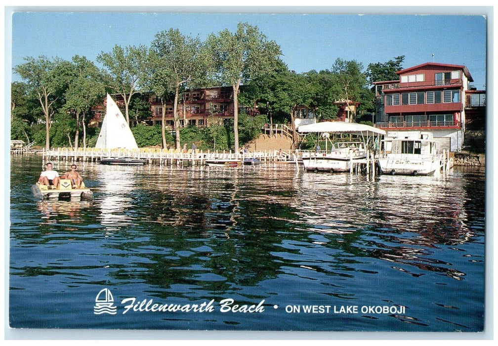 Fillenwarth Beach On West Lake Okoboji Arnold's Park Iowa IA, Sailboat Postcard