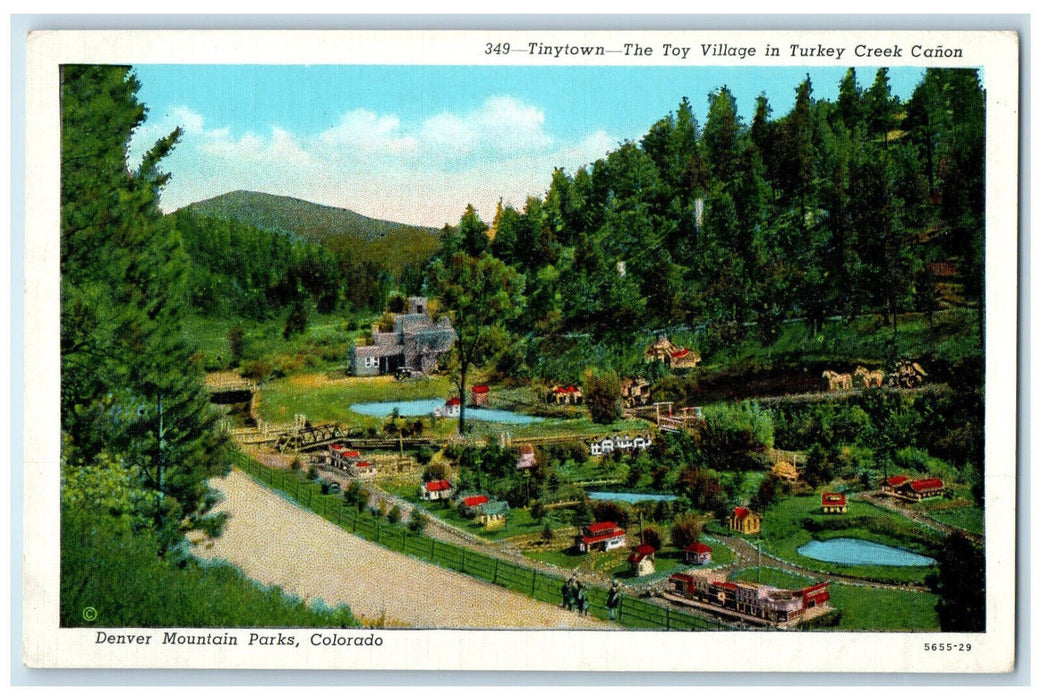 c1930's Tinytown Toy Village in Turkey Creek Canon Denver Colorado CO Postcard