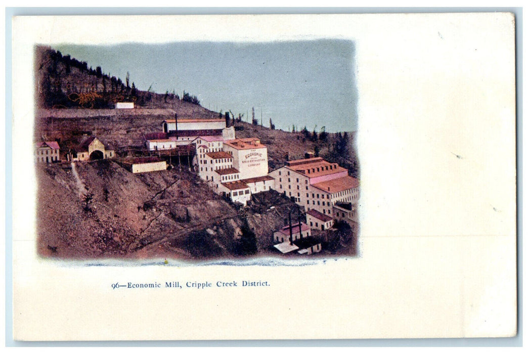 c1905 Economic Mill Cripple Creek District Colorado CO Antique Postcard