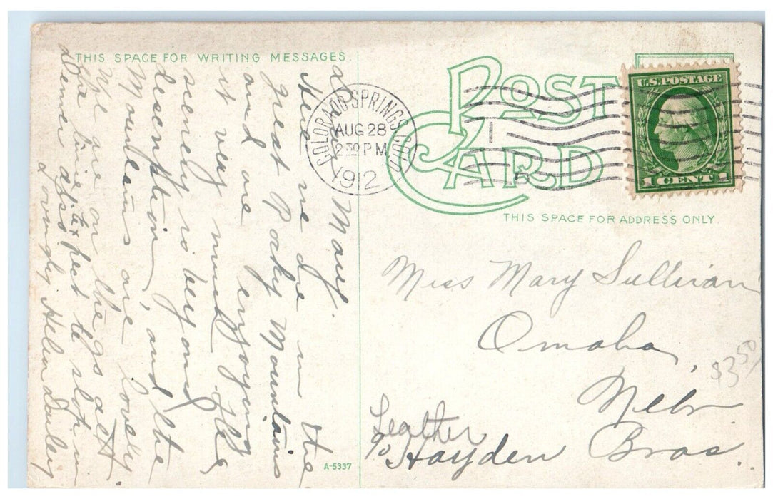 1912 Bruins Inn Motel North Cheyenne Canon Colorado CO Posted Antique Postcard