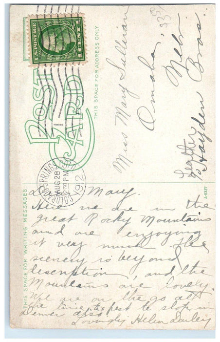 1912 Bruins Inn Motel North Cheyenne Canon Colorado CO Posted Antique Postcard