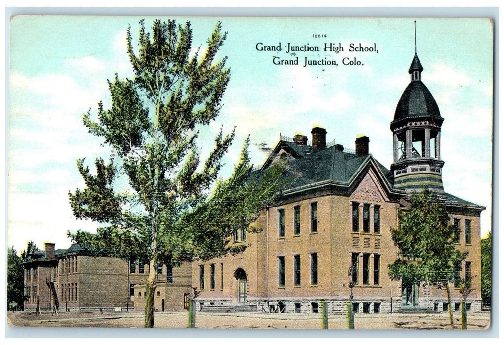 1909 Grand Junction High School Grand Junction Colorado CO Antique Postcard