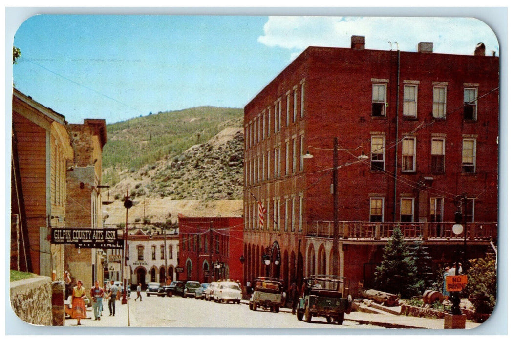 1959 Mining Town Eureka Street Teller House Central City Colorado CO Postcard