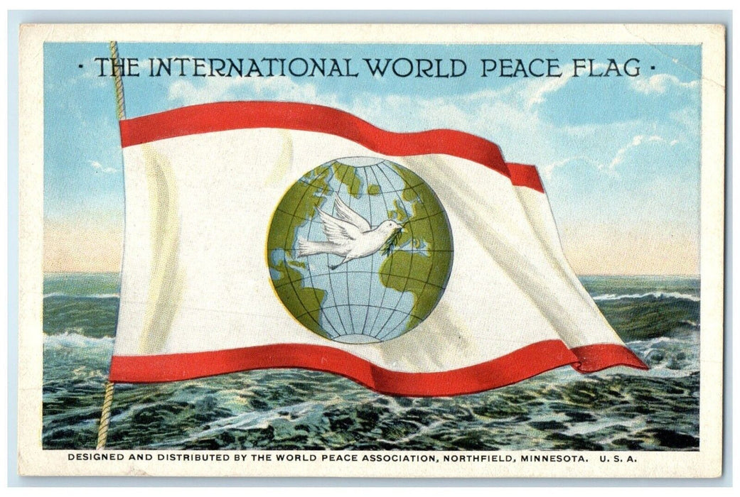 c1930's The International World Peace Flag Northfield Minnesota MN Postcard
