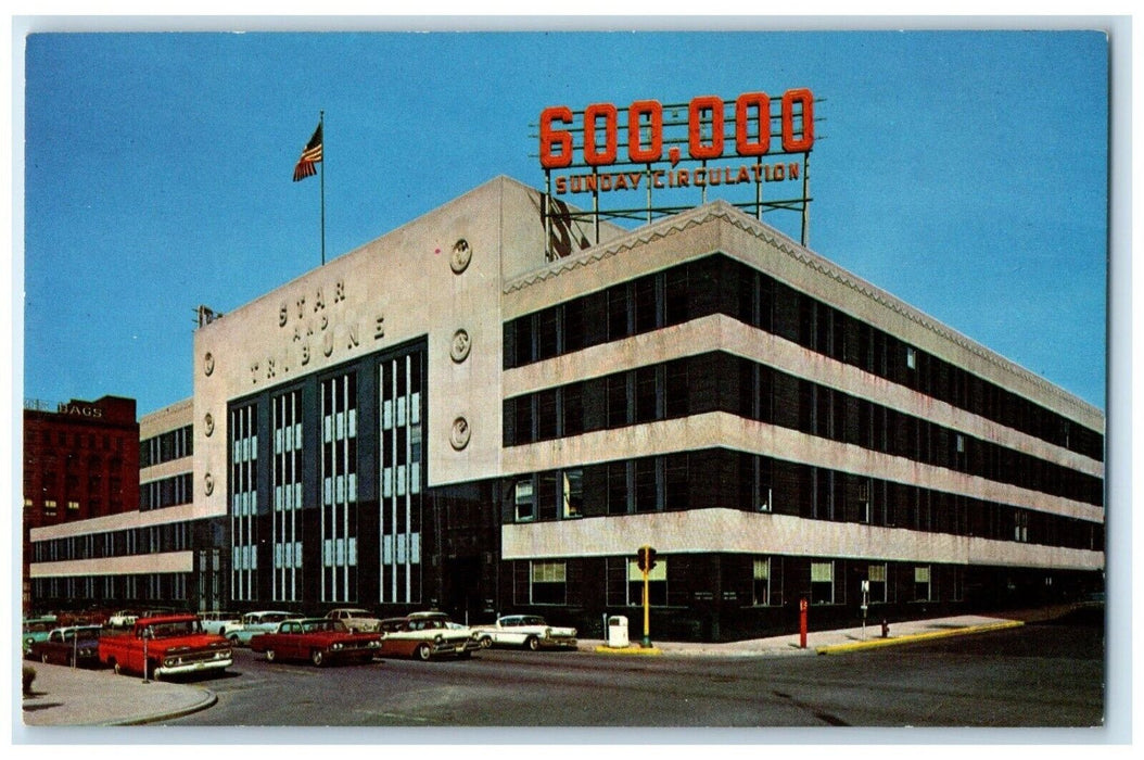 c1960 Minneapolis Star Tribune Building Street Portland Ave. Minnesota Postcard