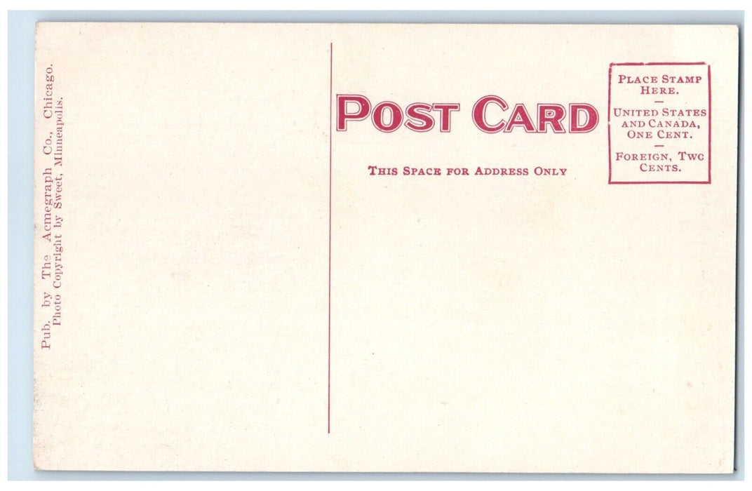 c1910's Minnehaha Falls By Moonlight Minnesota MN, Waterfalls Antique Postcard