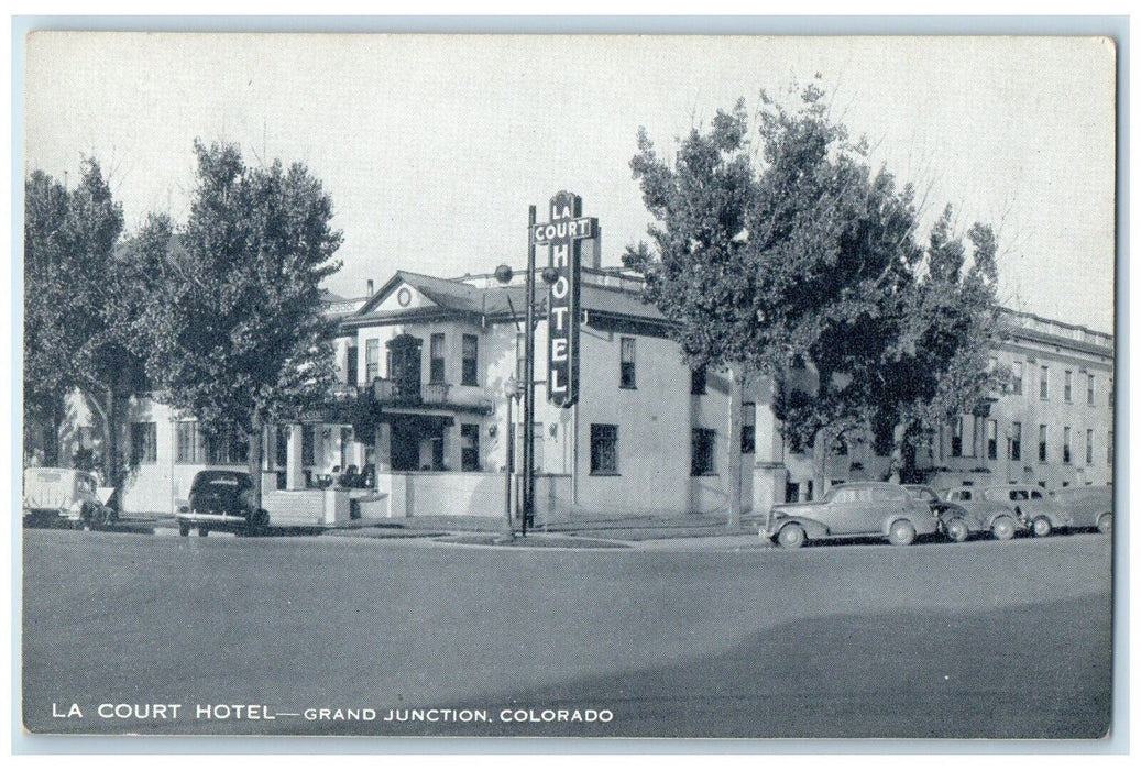 c1940 Roadside View La Court Hotel Building Grand Junction Colorado CO Postcard