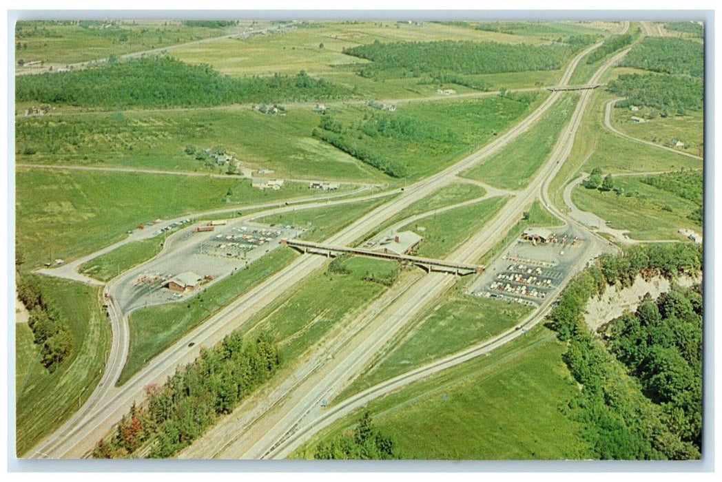 Aerial View Angola Service Area Restaurant On The New York Thruway NY Postcard