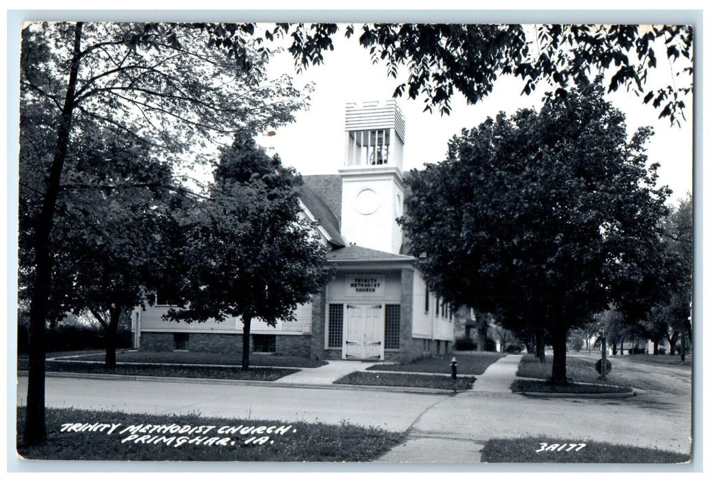 c1940's Trinity Methodist Church Primghar Iowa IA RPPC Photo Vintage Postcard