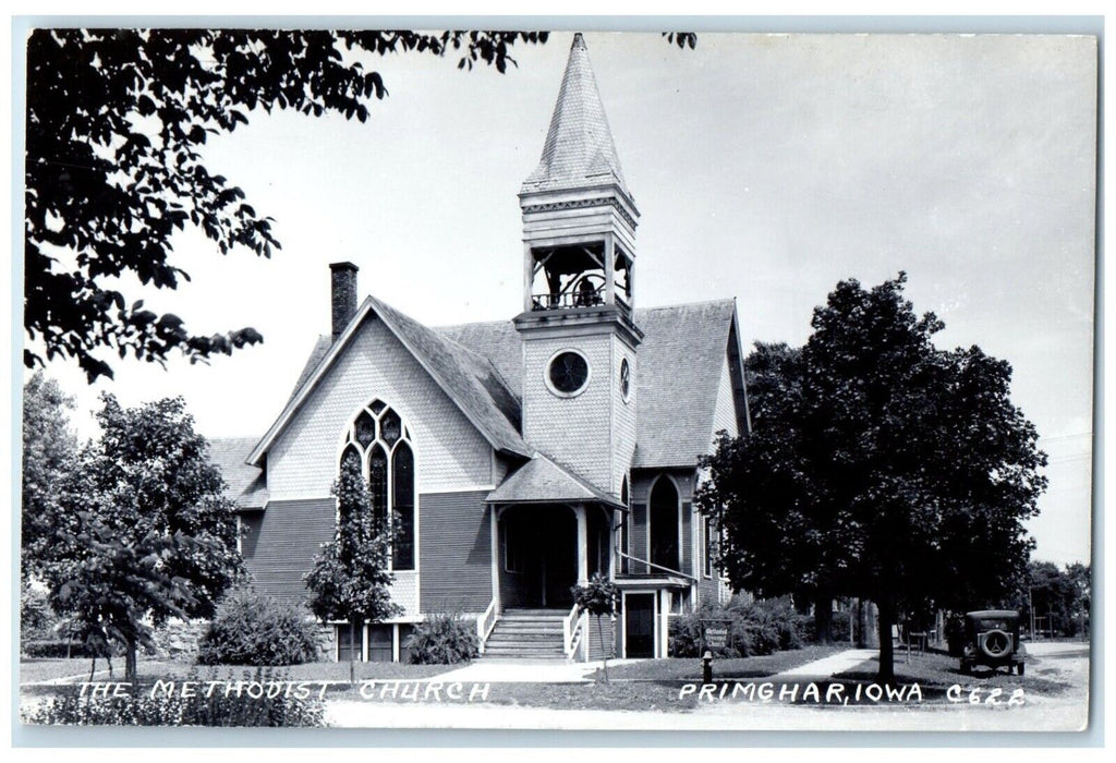 c1950's The Methodist Church Scene Street Primghar Iowa IA RPPC Photo Postcard