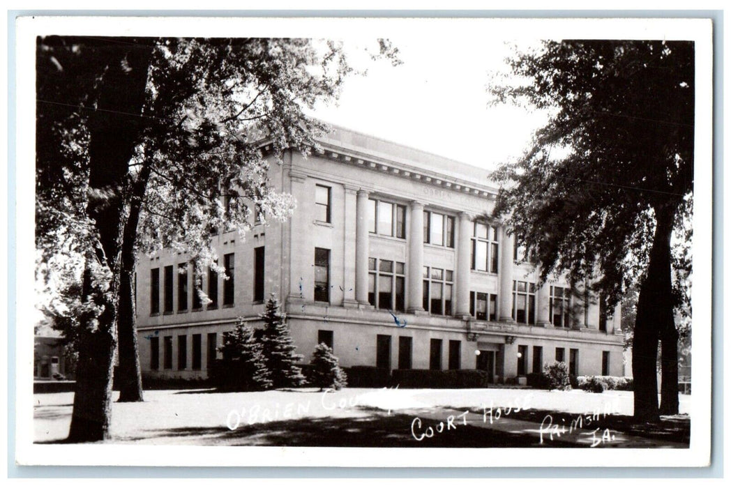 1946 O Brien County Court House Building Primghar Iowa IA RPPC Photo Postcard