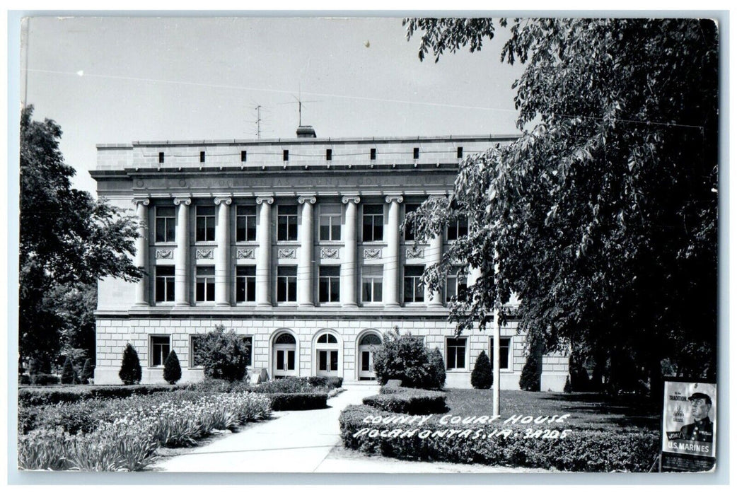 c1940's County Court House Building Pocahontas Iowa IA RPPC Photo Postcard
