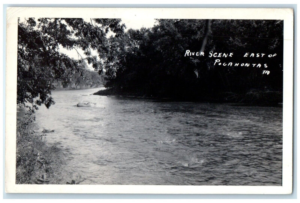 c1910's View Of River Scene East Of Pocahontas Iowa IA RPPC Photo Postcard