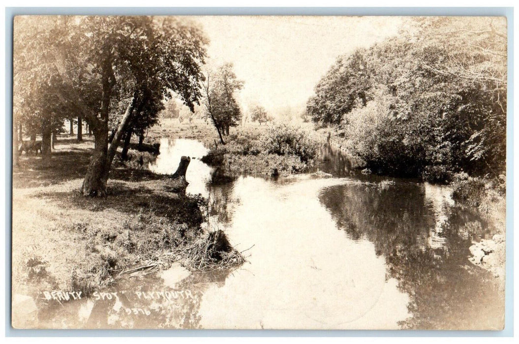 1922 Beauty Spot River Scene Plymouth Iowa IA RPPC Photo Posted Vintage Postcard