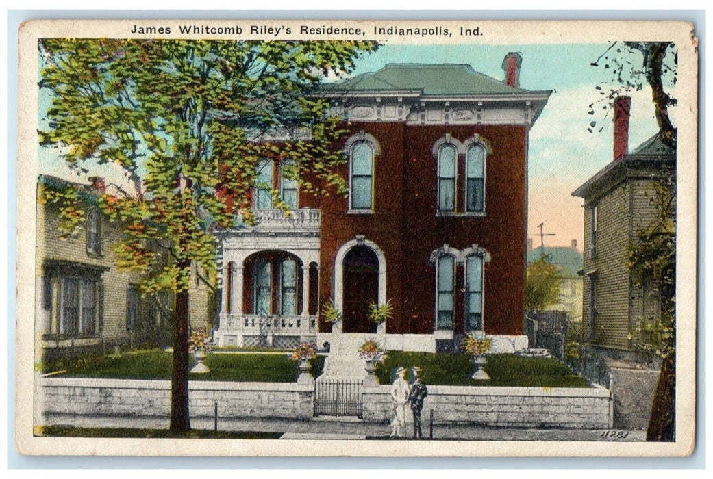 c1920 James Whitcomb Riley's Residence Indianapolis Indiana IN Vintage Postcard