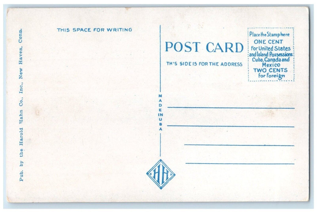 c1920 Residence Mrs. AE Schultz Exterior Field Fisher's Island New York Postcard
